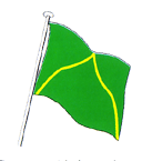 drapeau vert à chevron jaune